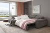 Couchgarnitur JADE Stoff Senf mit Schlaffunktion Ottomane Links Bild 2