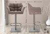 Barhocker SIHAR - Stoff Terrabraun 64x45x88 cm Silber | Barstuhl Höhenverstellbar Mit Lehne Drehbar Tresenhocker Tresenstuhl Kneipenhocker Bild 5