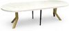 Runder Ausziehtisch MARMOR WEISS Ø110/310 cm GOLDENE METALL X SLIM Beine Bild 5