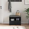 vidaXL Flurbank mit Kissen mit Regal Schwarze Eiche 60 x 38 x 46 cm 891449 Bild 4