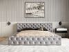 GRAINGOLD Palini Polsterbett 180x200, mit gepolstertes Kopfteil, gestepptes Bett, Bettkasten, Velour-Stoff, Grau Bild 4