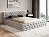 GRAINGOLD Palini Polsterbett 180x200, mit gepolstertes Kopfteil, gestepptes Bett, Bettkasten, Velour-Stoff, Grau Bild 3
