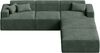 skølm 'Freki' Cloud Sofa 4 Sitzer mit 2x Hocker, Vollschaumcouch mit Federkern und Vakuum-Kompression, kein Aufbau erforderlich, mit 3 Kissen, Cord dunkelgrün Bild 1