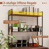 Katzenschrank für Katzentoilette mit Bücherregal Katzenklo Schrank Katzenhaus mit Eingang Braun Bild 5