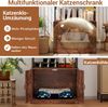Katzenschrank für Katzentoilette mit Bücherregal Katzenklo Schrank Katzenhaus mit Eingang Braun Bild 3
