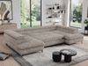 Ecksofa mit Schlaffunktion und verstellbaren Kopfstützen, große U-förmige Ecke - PEDRO U - Hellbraun Cord - Topper T25 Bild 4