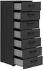 Carryhome 'MULTISTAURAUM' Kommode, Holznachbildung Graphit, 45 x 115 x 40 cm, mit 7 Schubladen Bild 2