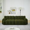 Sofa 224x104x66 cm in Grün, Stoffbezug, 68 cm Sitztiefe, montagefrei, mit breiten Armlehnen,66x224x104 cm Bild 2