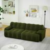 Sofa 224x104x66 cm in Grün, Stoffbezug, 68 cm Sitztiefe, montagefrei, mit breiten Armlehnen,66x224x104 cm Bild 3