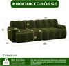Sofa 224x104x66 cm in Grün, Stoffbezug, 68 cm Sitztiefe, montagefrei, mit breiten Armlehnen,66x224x104 cm Bild 5