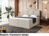 MEBLINI Boxspringbett KYLIAN 160x200 cm mit Bettkasten - H4/Beige Webstoff Polsterbett - Doppelbett mit Topper & Taschenfederkern-Matratze Bild 3