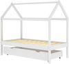 vidaXL Hausbett 80x160 cm, Weiß, Kiefer massiv, mit Schublade Bild 2
