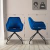 Esszimmerstuhl MILON - Samt Dunkelblau 58x58x81 cm | Essstühle Esszimmerstühle Küchenstühle Wohnzimmerstühle Bild 4