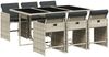 vidaXL 7-tlg. Garten-Essgruppe mit Kissen Hellgrau Poly Rattan 3211091 Bild 2