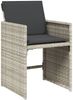 vidaXL 7-tlg. Garten-Essgruppe mit Kissen Hellgrau Poly Rattan 3211091 Bild 5
