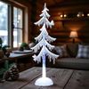 formano LED Weihnachtsbaum Acryl 25 cm Dekobaum mit Licht & Vogel – Winterdeko mit Schnee-Effekt & Eiszapfen – stilvolle Weihnachtsdeko batteriebetrieben – klare Deko für Tisch & Fenster Bild 3