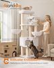 FEANDREA Kratzbaum, mehrstöckiger Katzenbaum, dicke Sisalstämme, für große Katzen, Katzenkratzbaum, weiß Bild 3