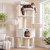 FEANDREA Kratzbaum, mehrstöckiger Katzenbaum, dicke Sisalstämme, für große Katzen, Katzenkratzbaum, weiß Bild 2