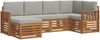 vidaXL Ecksofa Set 6 pcs Natürlich und Hellgrau Massivholz Akazie 3375081 Bild 2