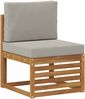 vidaXL Ecksofa Set 6 pcs Natürlich und Hellgrau Massivholz Akazie 3375081 Bild 3