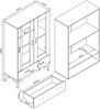 Vitrinenschrank Søndersø 70x31x115 cm Dunkelgrau [en. casa] Bild 3