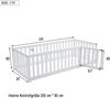 Merax Kinderbett 90 x 200, Holzboden Bettrahmen mit Zaun und Tür, Weiß Bild 4