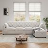 Ecksofa 281x132x86 cm Beige aus Samt mit Schlaffunktion, Stauraum und L-Form Bild 2