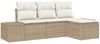 vidaXL Garten-Sofa-Set mit Kissen 4 pcs Beige und Creme Poly-Rattan 3355680 Bild 2
