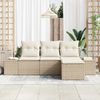 vidaXL Garten-Sofa-Set mit Kissen 4 pcs Beige und Creme Poly-Rattan 3355680 Bild 3