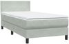 vidaXL Boxspringbett mit Matratze & LED Hellgrau 80x220 cm Samt 3316713 Bild 5