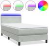 vidaXL Boxspringbett mit Matratze & LED Hellgrau 80x220 cm Samt 3316713 Bild 2