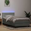 vidaXL Boxspringbett mit Matratze & LED Hellgrau 80x220 cm Samt 3316713 Bild 4
