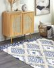 Teppich Bauwmolle beige blau 140 x 200 cm geometrisches Muster Kurzflor MANAVGAT Bild 3