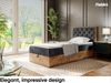 MEBLINI Boxspringbett LOFTY 3 90x200 cm mit Bettkasten – H4/Schwarz Samt Gepolstert Einzelbett mit Topper & Taschenfederkern-Matratze Bild 2