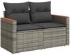 vidaXL 6-tlg. Garten-Sofagarnitur mit Kissen Grau Poly Rattan Akazie 3327476 Bild 4
