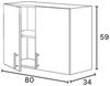 Hängeschrank >KIRA< in Weiß glänzend/Mattweiß - 80x59x34 (BxHxT) Bild 4