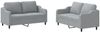 vidaXL 2-tlg. Sofagarnitur mit Kissen Hellgrau Stoff 3201802 Bild 2