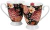 DUO FLORAL 2er-Set königliche Tassen 300 ml SPRING ROSES BLACK New Bone China Porzellan Bild 3