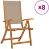 vidaXL Gartenstühle 8 Stk. Klappbar Massivholz Akazie und Textilene 3279246 Bild 2