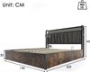 Polsterbett 140x200 cm mit RGBW-LED-Kopfteil und Stauraum – Leinenbezug, Steckdosen & USB Bild 5