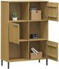 vidaXL Bücherregal OSLO Metallbeine Braun 90x35x128,5 cm Massivholz 351012 Bild 3