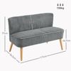 HOMCOM 2-Sitzer 2-Sitzer Stoffsofa Polstersofa Doppelsofa, Doppelsofa 1 Teile, für Wohnzimmer, Schlafzimmer, 135 x 67 x 78 cm, Grau Bild 3