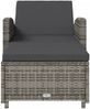 Sonnenliege, Gartenliege mit Dunkelgrauer Auflage Poly Rattan Grau Bild 3
