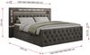 Boxspringbett, Stauraumbett mit Bettkasten, LED - GOLD-9 - 140x200cm - Dunkelgrau Velours - H3 Bild 5
