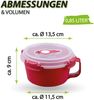 Frischhaltedosen für Lebensmittel ( 0,84 L ) - 2er Pack "Rot" - Vorratsdose luftdicht, Aufbewahrungsbox Meal Prep Box, Frühstücksschale, BPA Frei Bild 3