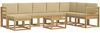 vidaXL Outdoor-Sofagarnitur mit Kissen 9 pcs Weiß und Beige 3388072 Bild 2