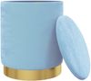 vidaXL Runder Aufbewahrungshocker Hellblau Samt 31 x 37 cm 340291 Bild 3