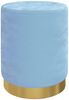 vidaXL Runder Aufbewahrungshocker Hellblau Samt 31 x 37 cm 340291 Bild 2