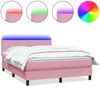 vidaXL Boxspringbett mit Matratze & LED Rosa 160x210 cm Samt 3316796 Bild 2