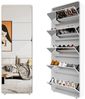 BlingBin Schuhschrank Spiegel-Schuhschrank mit 5 Flip-Schubladen, Spiegel Schuhkipper (1er Set, 1-St, 63 x 19.6 x 176.2 cm) Schuhschrank mit Bogen-Design, freistehender Kipp-Schuh-Organizer Bild 5
